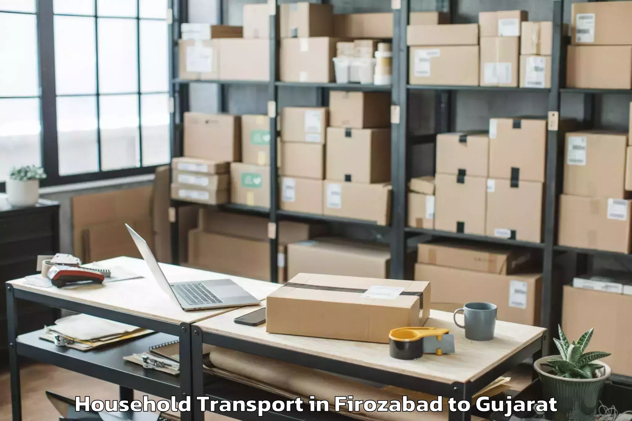 Hassle-Free Firozabad to Garbada Household Transport